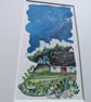 Woodland Glade Cottage - Mixed media. Colourful. Unique. Mounted 