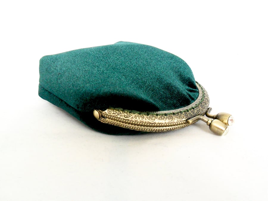 Green velvet coin purse