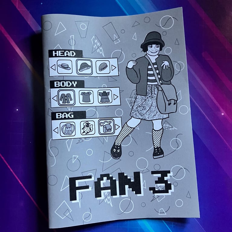 Fan 3 - monochrome per-zine about my video game fixations