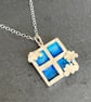 Enamel Pendant, cloud pendant, through the window, enamel jewellery, enamel,  - Image 9