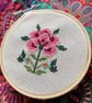 Simple Nordic Scandi Flower Pansy Counted Cross Stitch Design Pattern Chart PDF