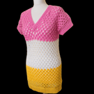 Crochet long jumper tshirt mini dress