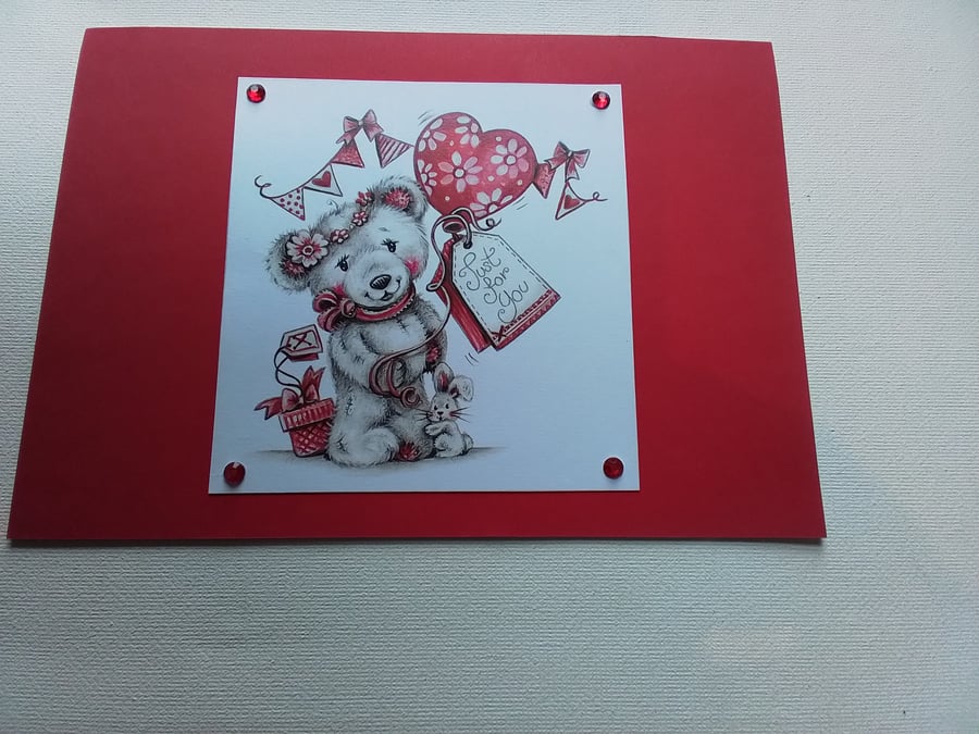 B8rthday card. Valentine. Card and gift tag set. Ref 392