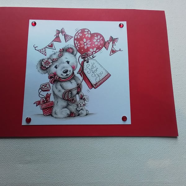 B8rthday card. Valentine. Card and gift tag set. Ref 392