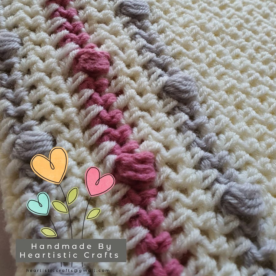 Handmade crochet soft and snuggly baby blanket for sale