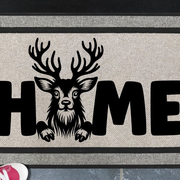 Reindeer Home Door Mat No.1 - All Weather - Reindeer Welcome Mat - 45x70cm 