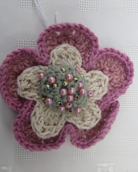 Crochet Flower Brooch