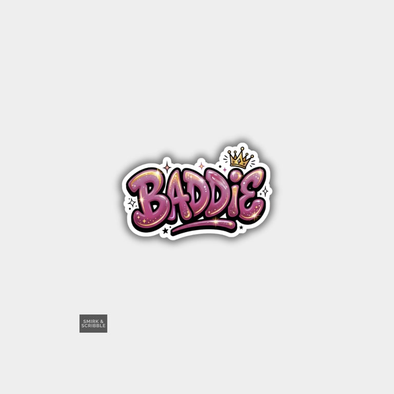 Funny Novelty Sticker For Adults - Baddie