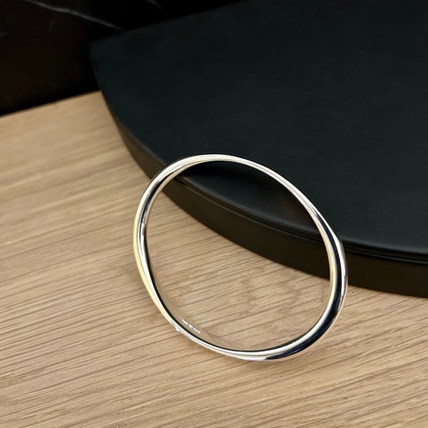 "Parallels" - Heavy Sterling Silver Bangle - 40g - Made to any size -Hand Forged