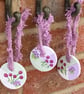 Cottage Garden Allium - Hand Painted Hanging Decorations (set of three)