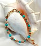 Coconut Shell Beads & Turquoise Bracelet