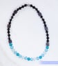 Swarovski and Hematite stretch beaded bracelet turquoise black - Image 3
