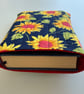 Sunflower Print Quilted Fabric Book Sleeve - Hardback Size  - Image 4