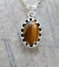 Silver Filigree Pendant with Golden Tiger's Eye Gemstone  - Image 1