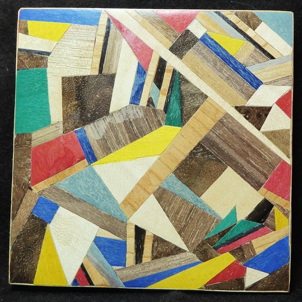 Wood veneer coaster