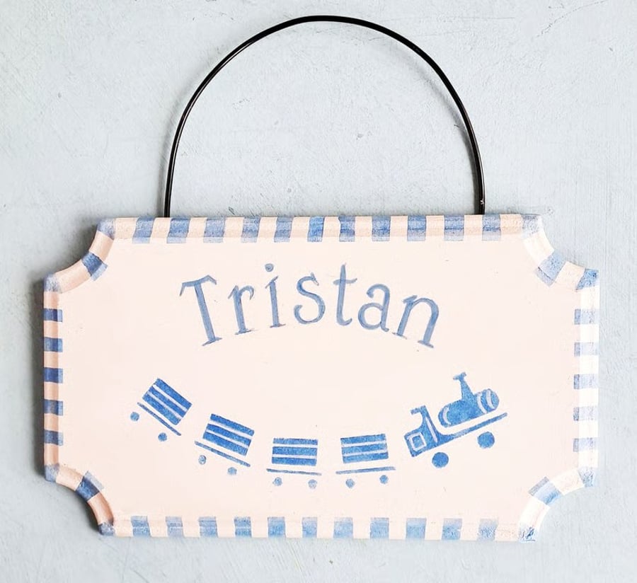 Personalised Plaque With Trains