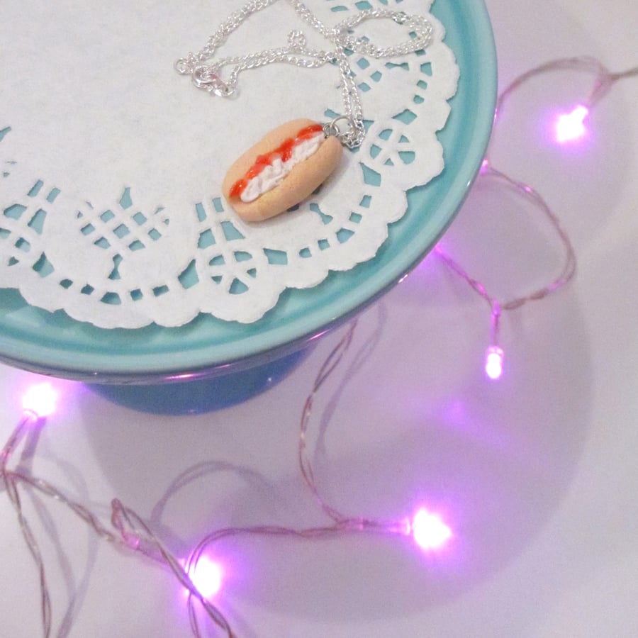 CHARM ONLY Retro jam and cream doughnut fun, unique, handmade, novel