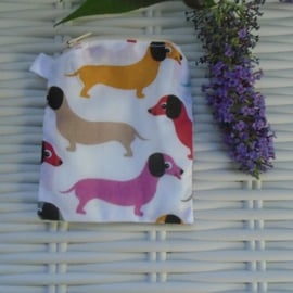 Cute Sausage Dog Themed Coin Purse or Card Holder.