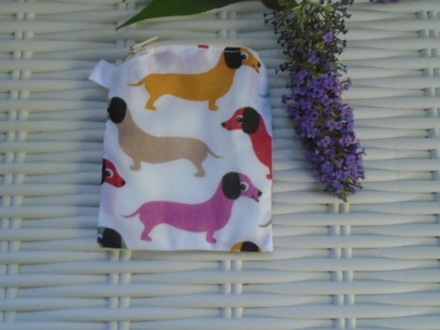 Cute Sausage Dog Themed Coin Purse or Card Holder.