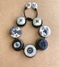 Mode Black And Grey Story Color Theme - Vintage Button Adjustable Bracelet