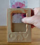 Handmade Freestanding Ceramic Picture Photo Frame in Beige