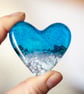 Beach and sea fused glass heart keepsake - Image 2