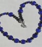 Blue Jade Heart & Black Hematite Gemstone Statement Beaded Necklace - Image 3