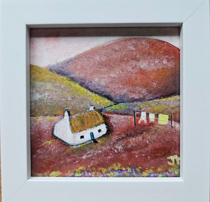 Original painting Scottish croft. 