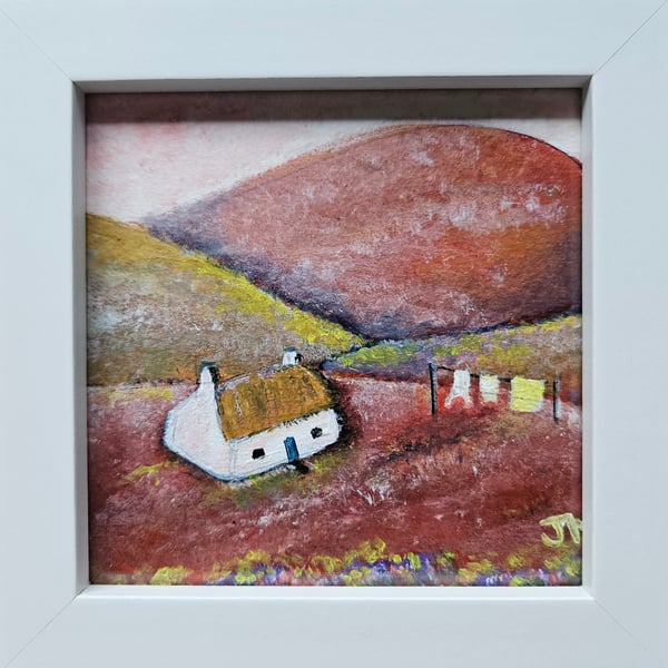 Original painting Scottish croft. 