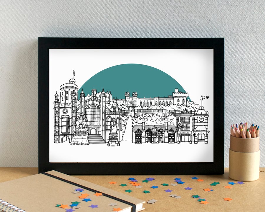 Windsor Skyline Art Print