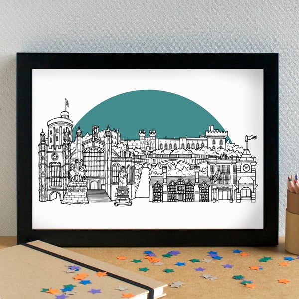 Windsor Skyline Art Print