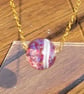 Handmade Pink Glass ball pendant on gold played chain. handmade - Image 4