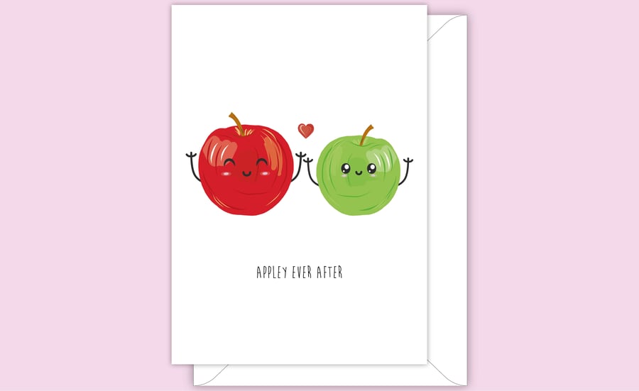 Funny Anniversary Card, Appley Ever After