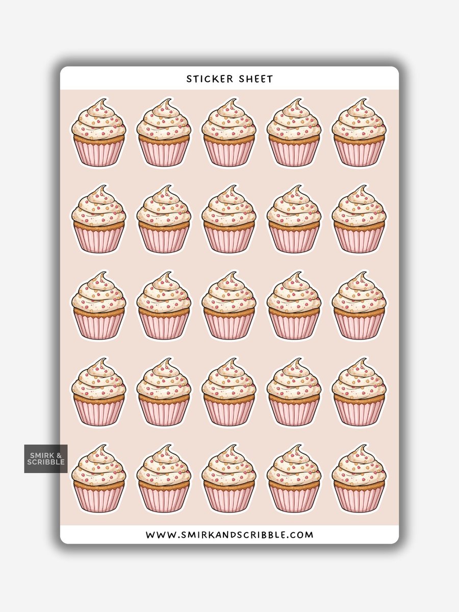Funny Vinyl Sticker Sheet For Adults - Cupcake