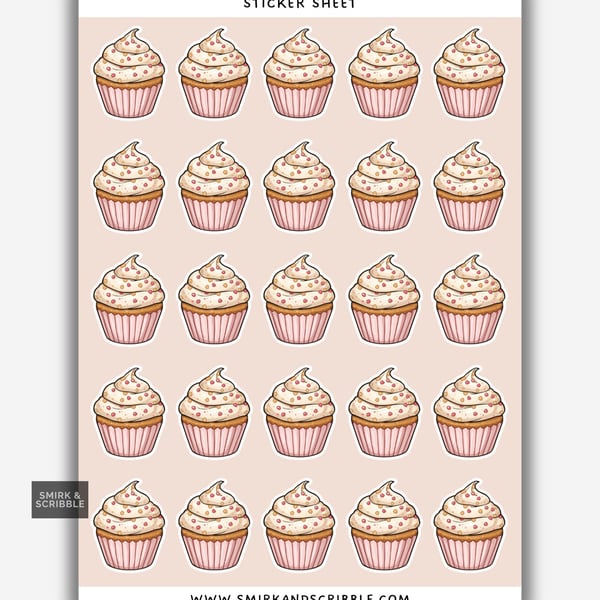 Funny Vinyl Sticker Sheet For Adults - Cupcake