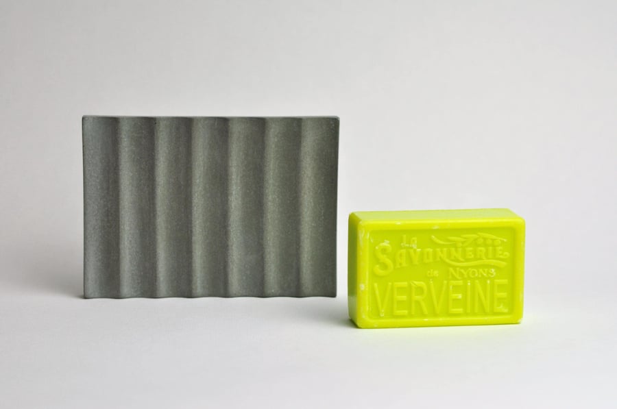 Concrete Soap Dish Blue Grey Handmade Rectangular Soap Tray Industrial Soap Tray