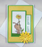 Handmade birthday card - dog with flower - Image 3