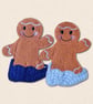 Gingerbread in Dad's Slippers - Embroidered Felt Hanging Decor