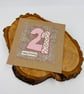 Twenty first appliqué birthday card
