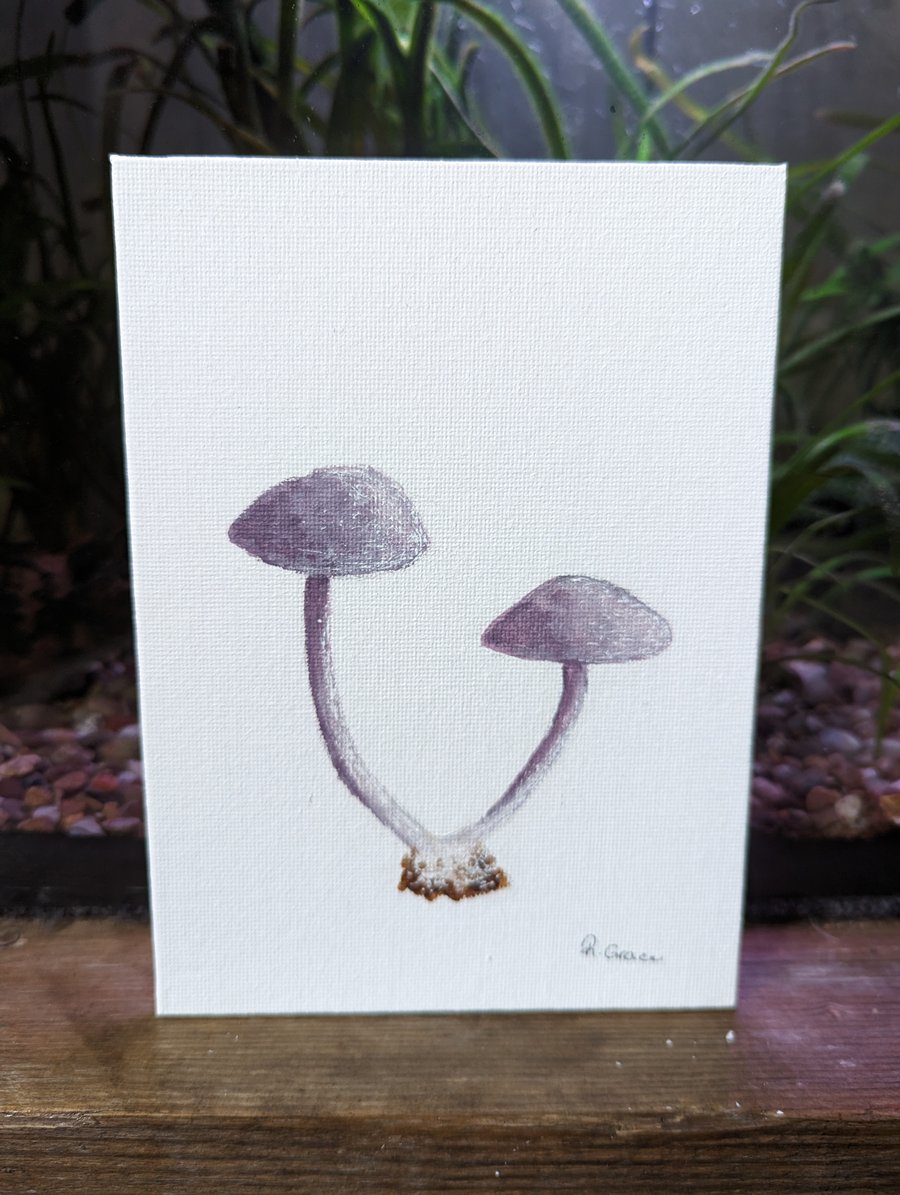 Amethyst Deceiver Mushroom Painting 