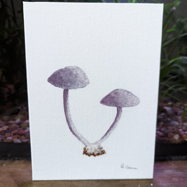 Amethyst Deceiver Mushroom Painting 