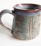 Blue Textured Mug - Hand Thrown Stoneware Ceramic Mug - Image 2