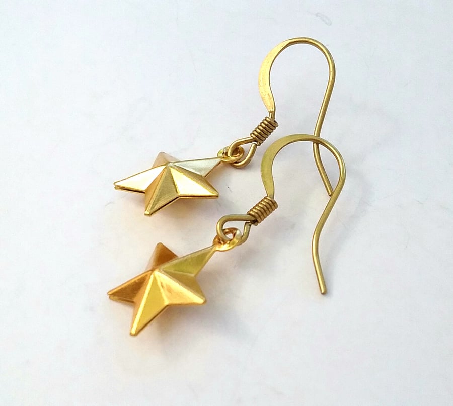 Raw Brass Star Earrings....