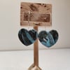 Heart hoop  night sky earrings