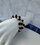 Rose Quartz and Black Agate Memory Wire Bracelet - Image 3