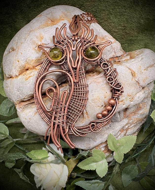 Antique Copper Owl pendant
