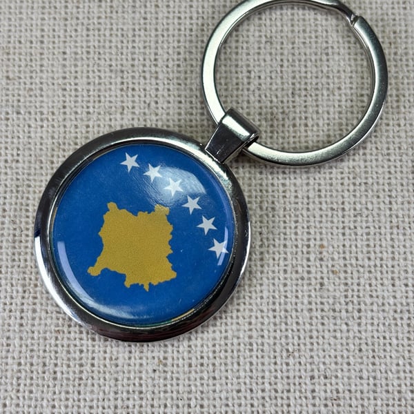 Kosovo Flag Keyring 