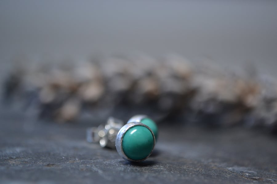 Turquoise and silver studs