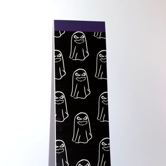 Sketchy Ghost, Halloween, Reading bookmark, purple, black