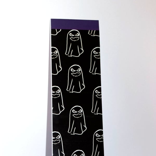 Sketchy Ghost, Halloween, Reading bookmark, purple, black